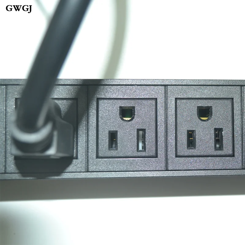 PDU kabine güç soketi 8-bit abd standart 16A çift-kesme anahtarı alüminyum alaşımlı 1U 19-inch soket terminal bloğu