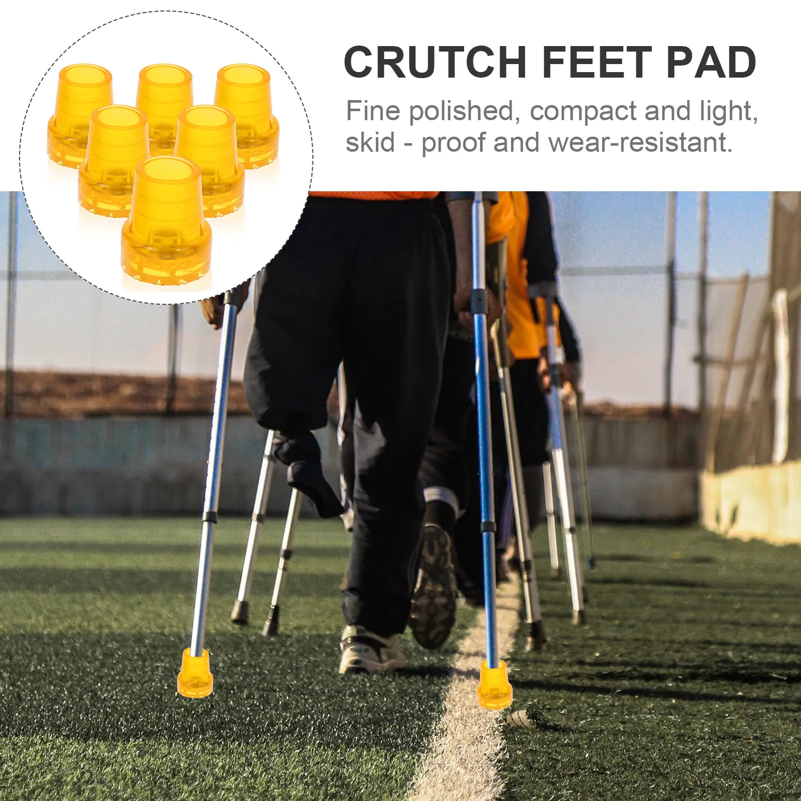 6Pcs High- Crutch Tip Cover Non-Skid Cane Accessory Walking Stick Protector Lightweight Wear-Resistant Decorative
