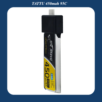 TATTU 450mAh 95C 3.8V LiPo Battery  Best for BetaFPV Mobula6/7 and 1S FPV Racing Drones BT2.0
