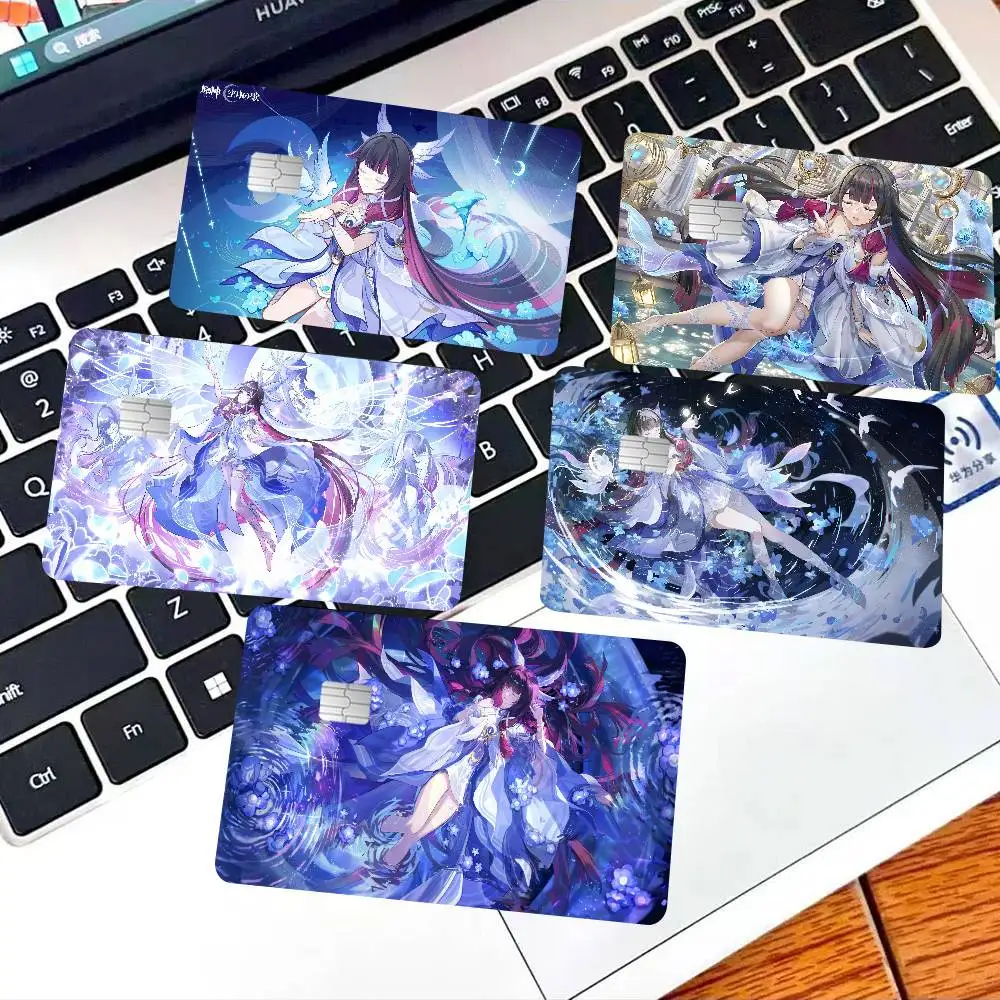 Genshin Impact Columbina Credit Card Skin Stickers For VISA Bank Card Transportation Card Waterproof Sticker Anti-scratch Gift