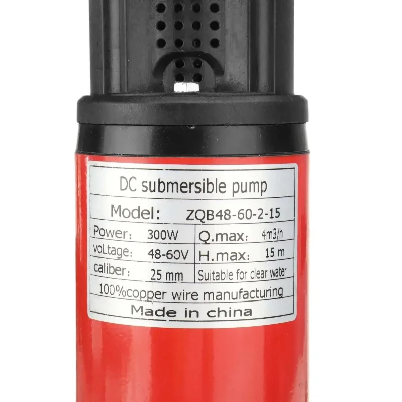 Stainless Steel 12V 24V 48V-60V 300W High Lift 15m Submersible Deep Well Pump Solar Water Pump Garden Agricultural Irrigation