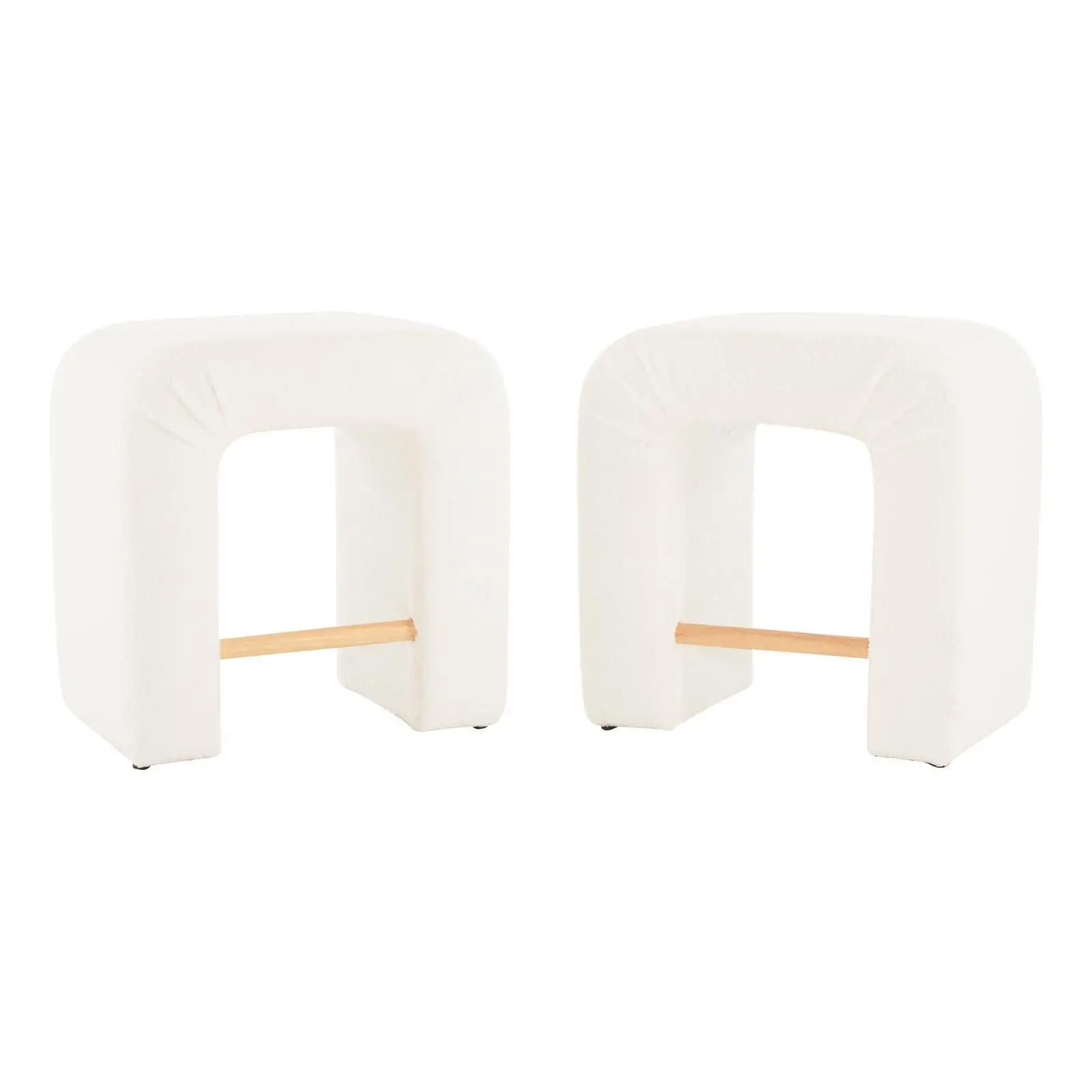 Nowoczesny zestaw 2 stołków do jadalni z tkaniny boucle o średnicy 24 cali - stylowe, oszczędzające miejsce szare siedziska