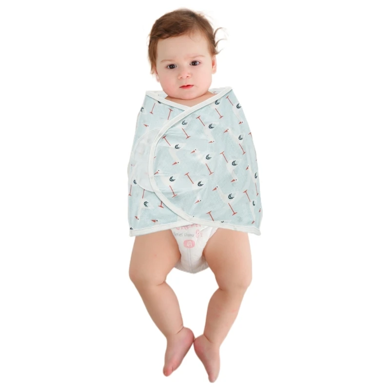 Y1UB Lovely Pattern Baby Wrap Gentle Blanket Cotton Wrap Essential for Celebrations