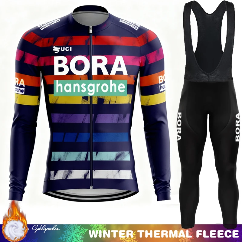

Мужские велосипедные брюки UCI BORA Джерси Ciclismo Hombre Велосипедная одежда Термальный флис 2026 Зимний термонагрудник для шоссейного велосипеда с длинным рукавом