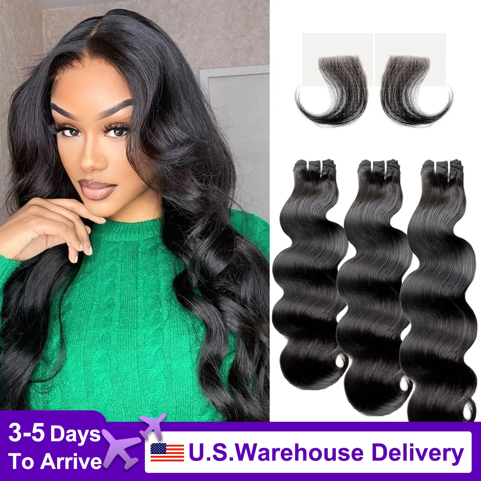 

#1B 3 Bundles Body Wave Human Hair Wigs Braiding 16A Body Wave Bundles Human Hair Boho Braids Hair 20 20 20 Inch Natural Black