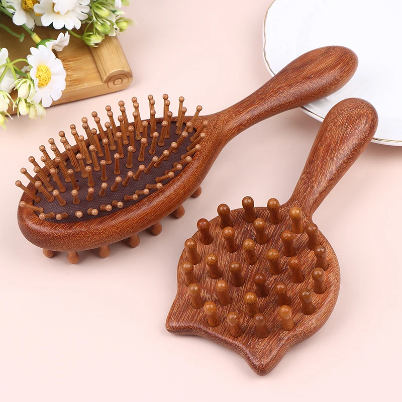 

Двусторонняя деревянная массажная расческа-подушка для укладки волос, антистатическая, стимулирующая кожу головы, для использования по всему телу