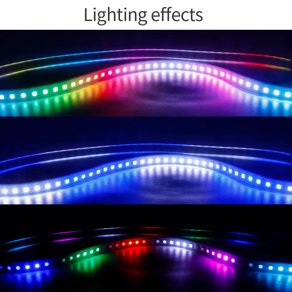 Imagem -05 - Fita Led Rgb Programável Endereçável Inteligente 144 Pixels por m Flexível dc 5v 12v Ws2812 Ws2812b Ws2813 Ws2815 15m