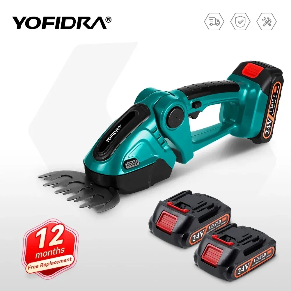 YOFIDRA Tagliasiepi Elettrico 2in1 20000rpm, Tosaerba Domestico, Forbici da Giardino, Utensile Elettrico per Batteria Makita 18V