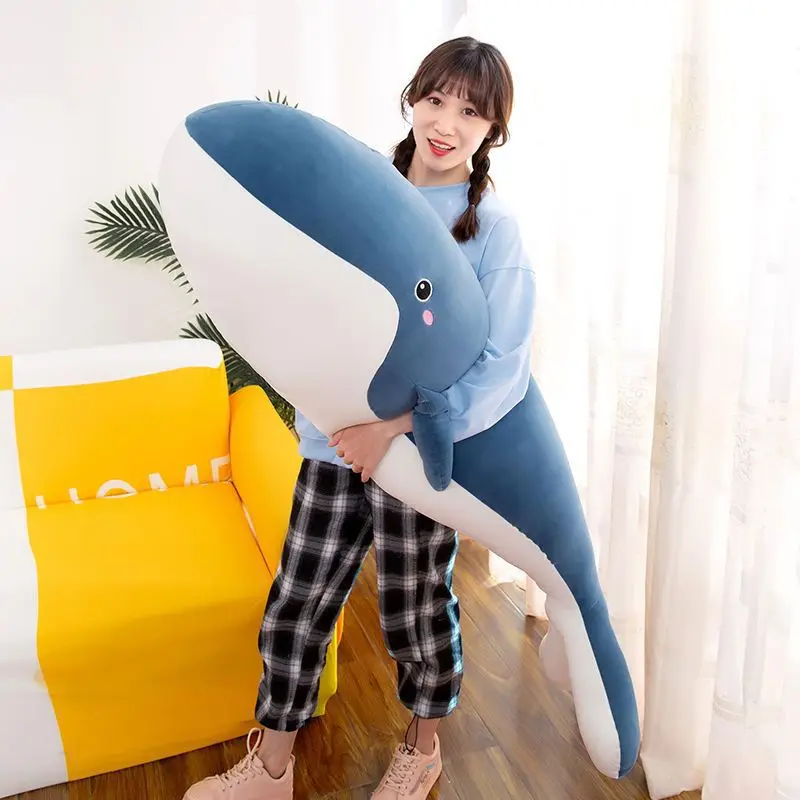 Kawaii Giant Whale Plush Stuffed Animal Doll Cute Soft Pillow Large Super Soft Doll Room Decoration Children's Toy Birthday Gift