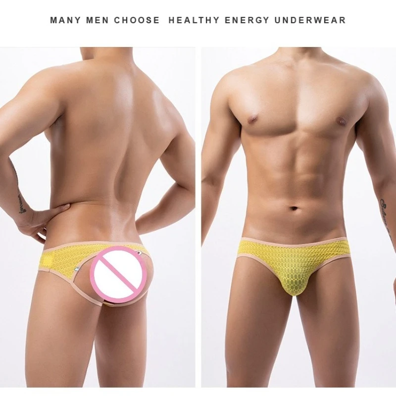 

Sexy Leak Hip Hollow Erotic Lingerie Underwear Men's Gay Temptation Jockstrap Briefs Buttocks Backless Underpant Adult 18+ Panty