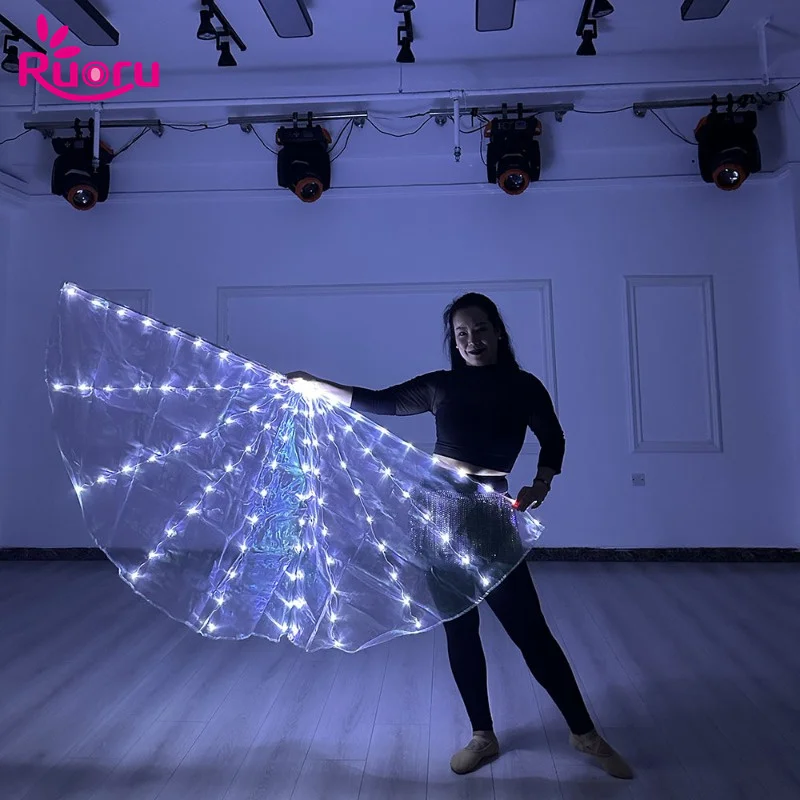 

Ruoru 1PC 180* 90cm Belly Dance Accessories Led Workship Flags for Dance Stage Performance Practice Props Praise Dance Church