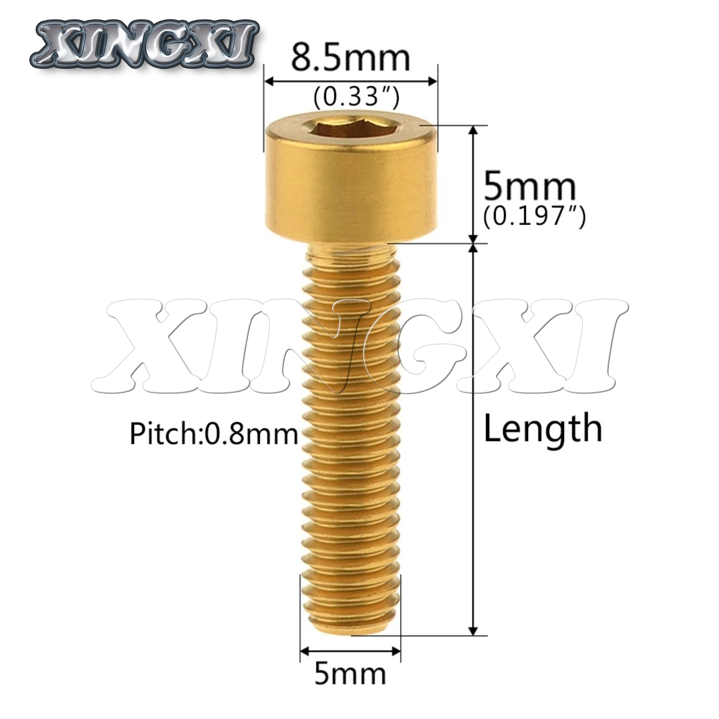 Xingxi Titanio Ti M5x10 12 16 18 20 23 25 30 35 40 45 50 55 60 millimetri DIN912Bolt Cap Allen Vite A Testa per Attacco Manubrio Reggisella Parte
