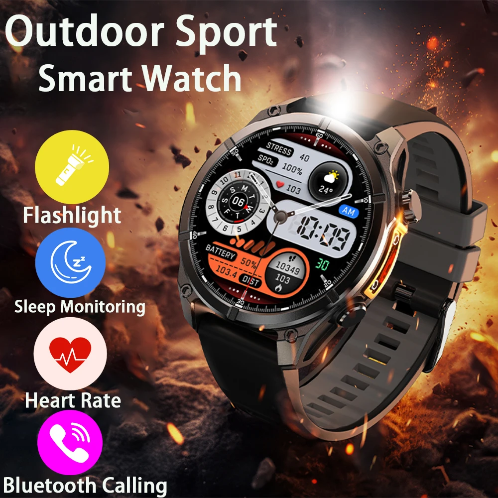 2025 New Men Smart Watch AMOLED Bluetooth Call Flashlight Heart Rate Monitoring Wrist Lifting Bright Screen Women SmartWatches ﻿