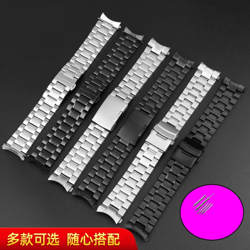 For Casio EDIFICE MTP-1375 EFV-540 500 BEM501 EFS-S510 EFB-650 Men\'s Solid Arc Mouth Stainless Steel Watch Strap 20MM Watch band