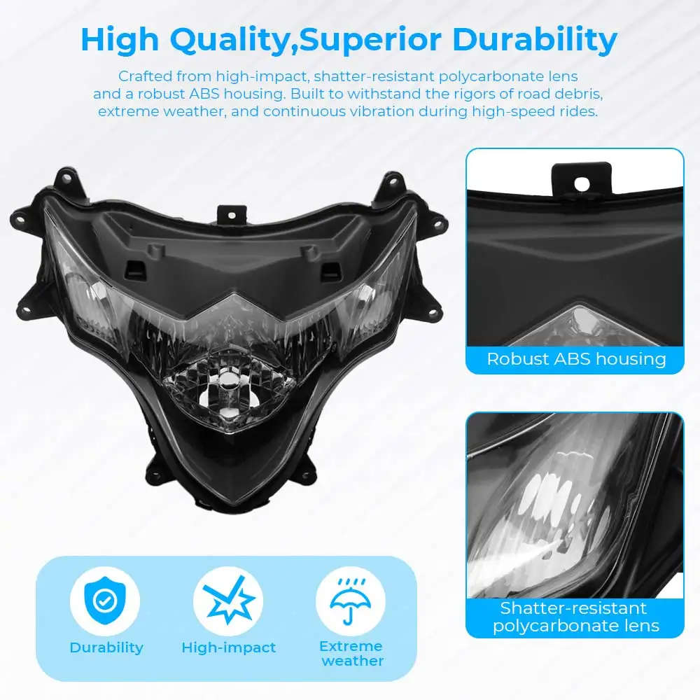 1PC Front Headlight Lamp Assembly Housing Shell Cover For Suzuki GSXR1000 GSX-R 1000 K9 L0-L6 2009-2016 Motorcycle Accessory ABS
