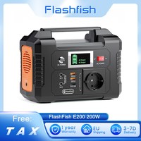 FlashFish E200 200W Portable Power Station 151Wh Lithium Battery 1x Pure Sine Wave AC220V Output for RV Camping Van