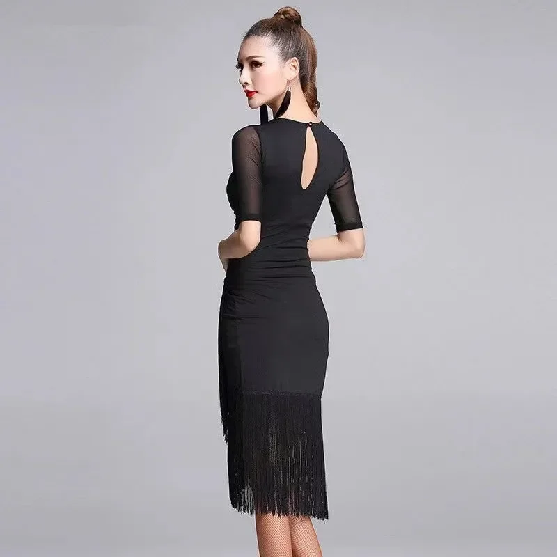 New High-end Latin Dress Adult Female Dance Practice Dress Sexy Tassel Latin Dance Dress Professional Dress Performance Dress