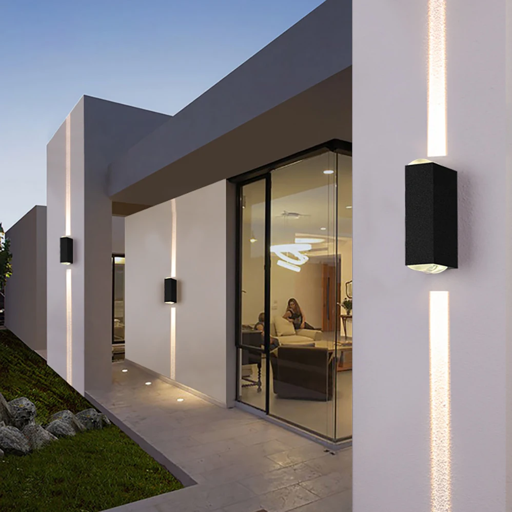 Impermeável moderno estilo minimalista alumínio LED lâmpada de parede, varanda e jardim luzes, lâmpadas interiores e exteriores, IP65, AC 85-265V, 20W