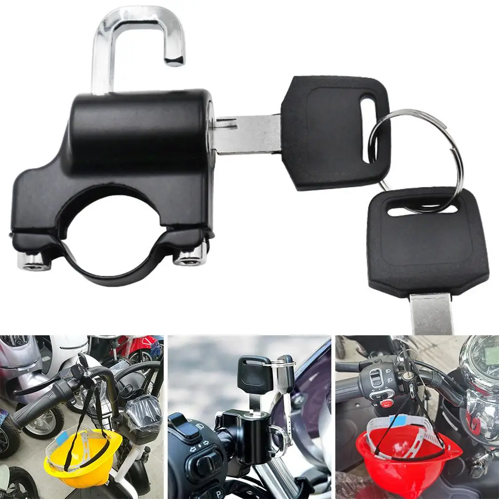 Motorcycle Helmet Lock Theft Security Sleek Tough Alarms 22 28mm Hanging Hook Handlebar Accessories Anti-Theft Fit for Scooters