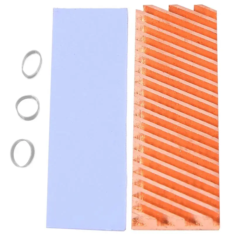 2X M.2 SSD Nvme Heat Sink M2 2280 Solid State Hard Disk Copper Heatsink Gasket With Thermal Silicone Pad PC Accessories