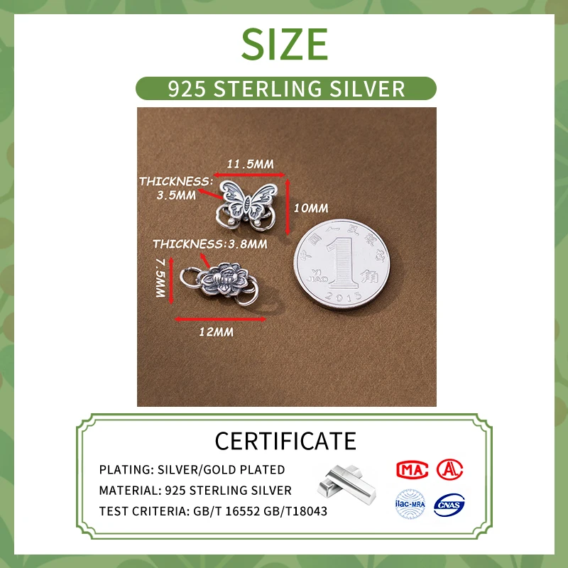 925 Sterling Silver Making Old Buckles Semi-finished Product S Buckles Handmade DIY Necklace Bracelet Connection Accessories