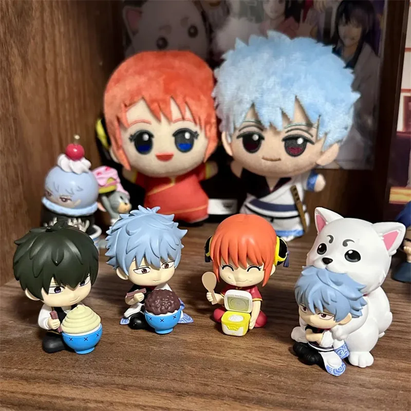 Bandai Gintama Gashapon Figure Sakata Gintoki Kagura Hijikata Sadaharu Anime Character Desktop Decoration Collectible