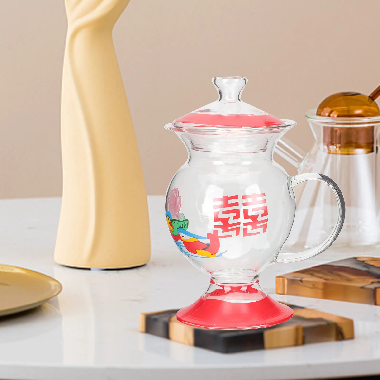 

Vintage Covered Glass Mug Retro Design Coffee Cup Multi-Function Enamel Cup Home Bar Restaurant Use Party Favor