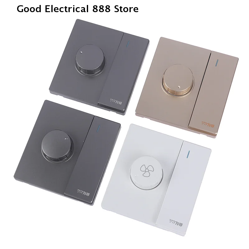 Type 86 EU universal 1gang2way light switch, with fan speed control switch 300W, range hood ceiling fan switch panel AC 110-250V
