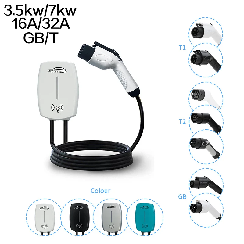 3.5kw 7kw 16A 32A GB/T ev car charger ev charging station ev wallbox charger