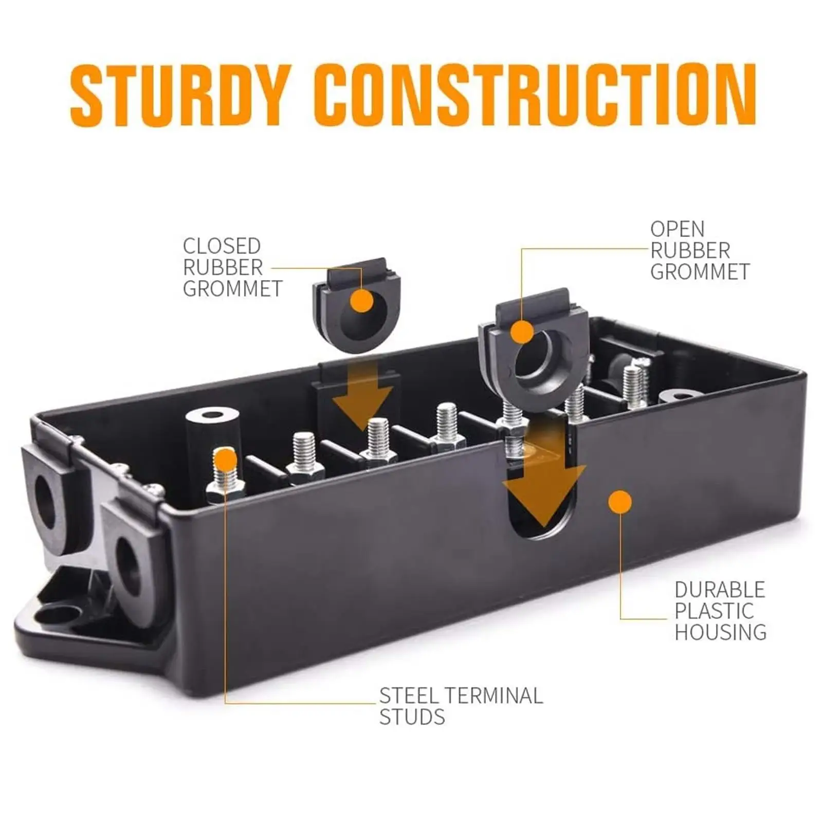 Wasserdichter 7-Wege-ABS-Anhänger-Anschlussdose für Stromverteiler, Block-Klemmenanschluss für Wohnmobil, Boot, Marine-Zubehör