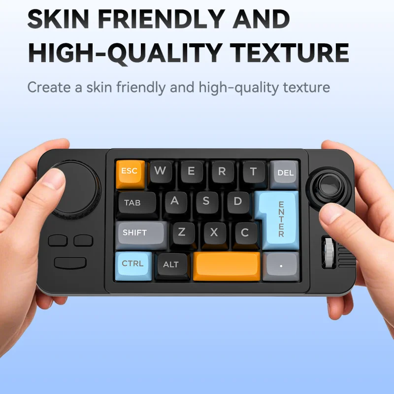 

19Keys USB Wired Mechanical Gaming Keyboard DIY Macro Programming KeyPad with Knobs, RGB LED Backlit Handle Mini KeyPad Keyboard
