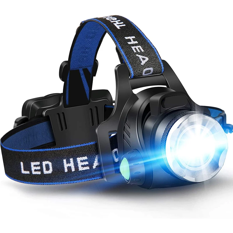 Pop Powerful LED Headlamp Rechargeable Telescopic Zoomable Headlight Outdoor Waterproof Work Head Lamp High Lumen Head Torch