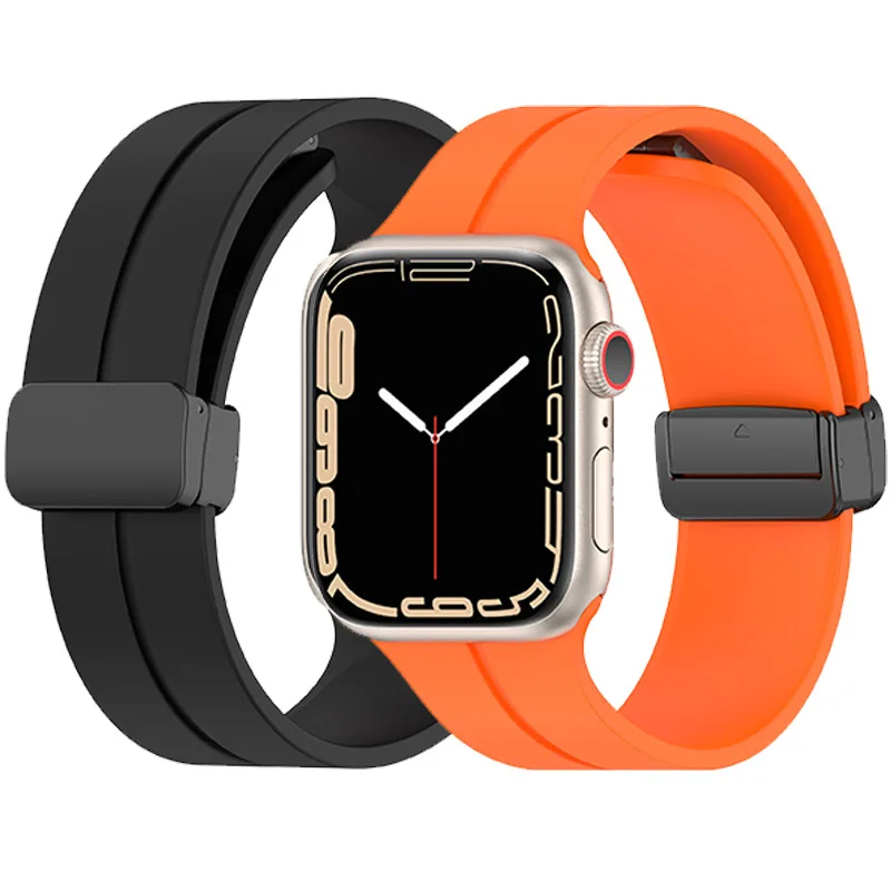 Magnetarmband für Apple Watch Ultra Band 44 mm 45 mm 49 mm 40 mm 41 mm 42 mm 38 mm 45 mm Silikonarmband iWatch Serie 9 7 8 SE 6 5 3