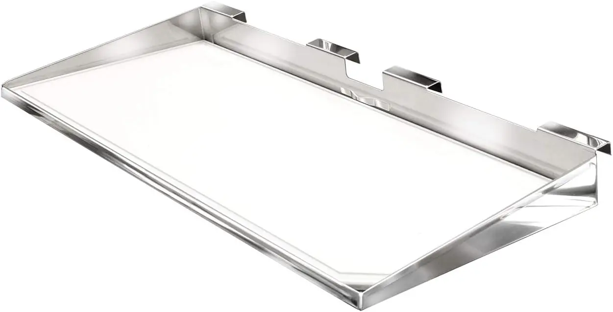 

Stainless Steel Rectangular Grill Serving Tray, 9x18 Inch BBQ Accessory for Outdoor Cooking