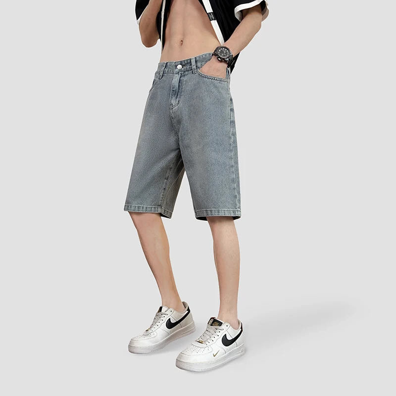 

2024 summer fashion and handsome trend explosion retro casual quarter pants youth simple all-matching men's shorts