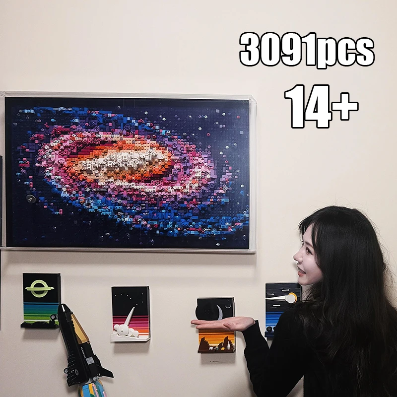 

3091 шт. строительные блоки 31212 пикселей художественные кирпичи Галактика строительные блоки головоломка украшение игрушка подарок для взрослых домашний декор подарок на день рождения