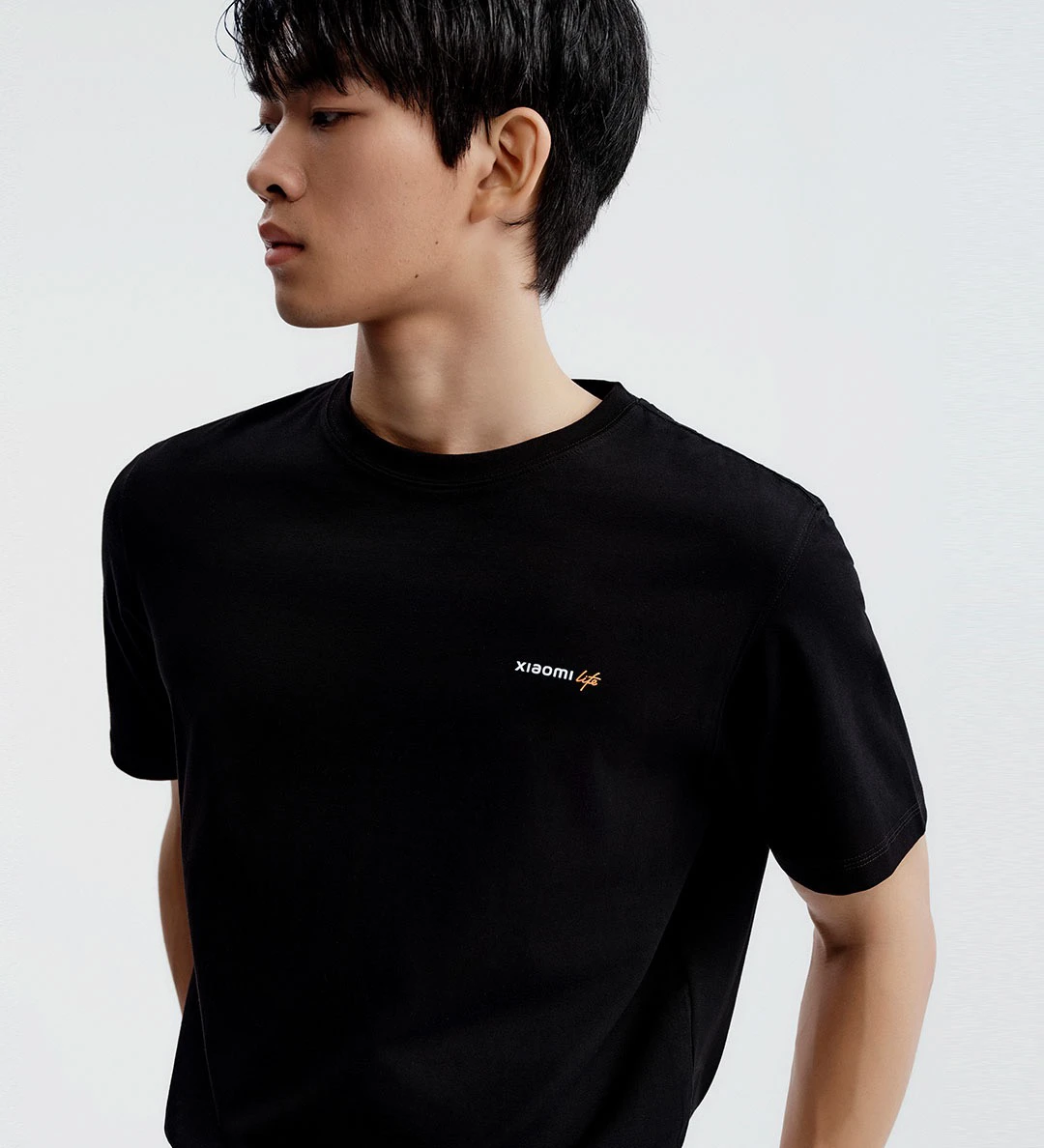 تي شيرت Xiaomi Mijia الكلاسيكي برقبة دائرية للرجال بأكمام قصيرة، قميص أساسي كاجوال برقبة دائرية نصف كم