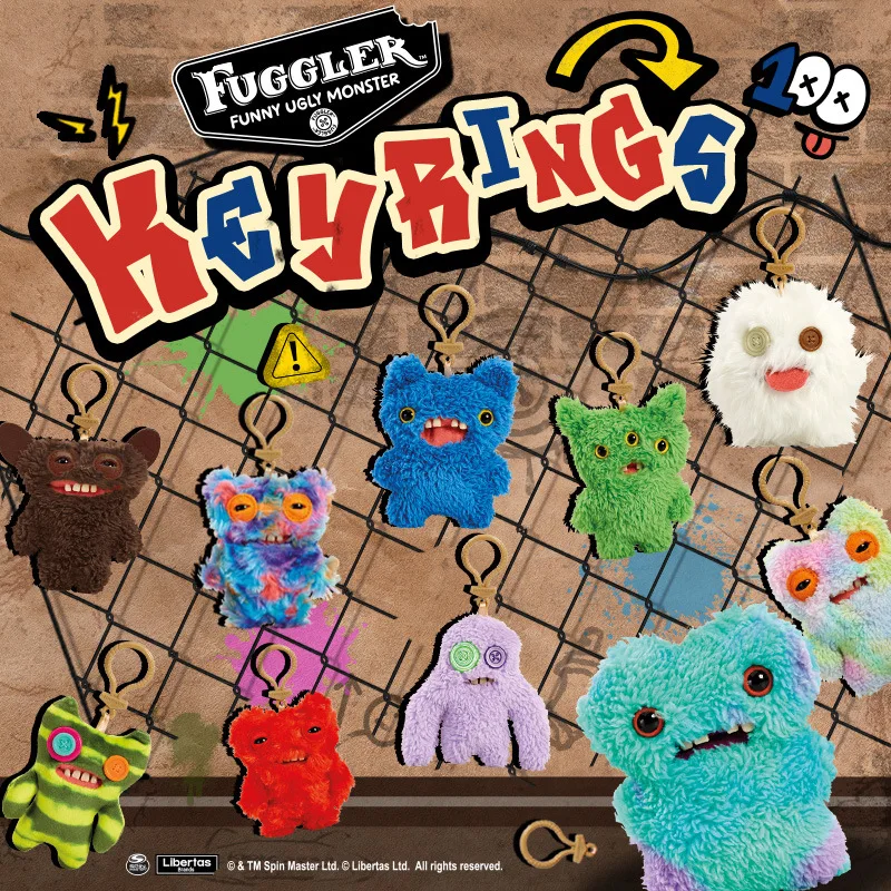 Fuggler Soft Plush Doll Keychain Ugly Cute Teeth Monster Third Generation Key Bings Pendant Cartoon Backpack Keyring Kids Gifts