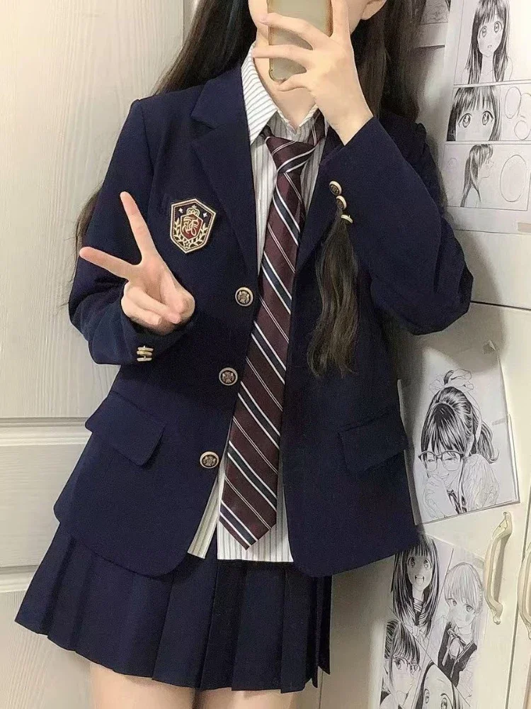 High Quality Women's Unique Niche Design Long Sleeve Blazer Japanese Academic Uniform Tone Spring Autumn Casual Suit Jacket