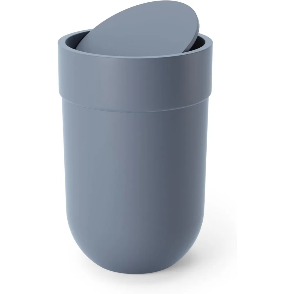 

Compact Bathroom Wastebasket with Lid Soft Close Small Blue