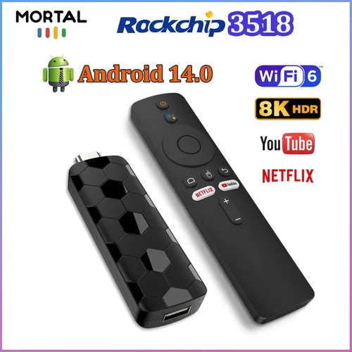 R3 + 8K Hd Android 14 Tv Stick 2Gb Ram 16Gb Almacenamiento