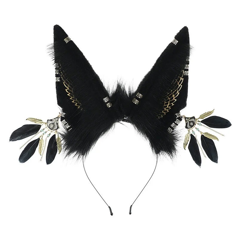 Handgemachtes Plüsch Kunstfell Fuchs Ohr Stirnband Subkultur Dress up Tier Wolf Haarband Halloween Cosplay Coole Party Requisiten