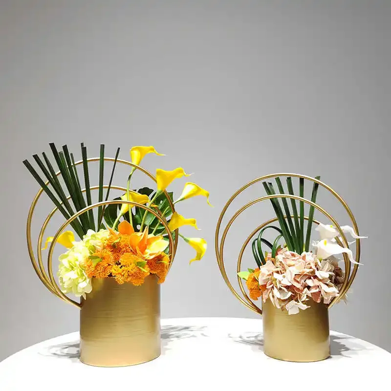 

art living room coffee table bionic fake flower green plants light luxury high-end bar table hotel decoration ornament