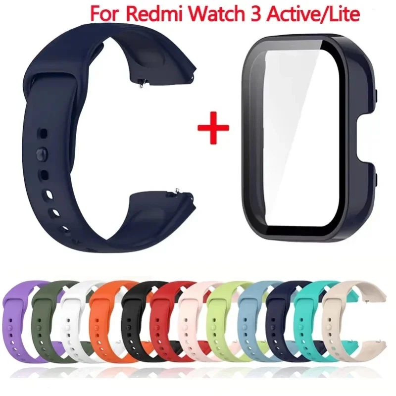 Silikonarmband+Hülle für Xiaomi Redmi Watch 3 Active Band Smartwatch-Zubehör Sportarmband für Redmi Watch3 Active/Lite Hülle