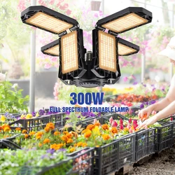 300W Foldable LED Grow Light Full Spectrum E27 Plant Growing Light Phytolamp Bulb For Growbox Indoor Plant Flower Seeding