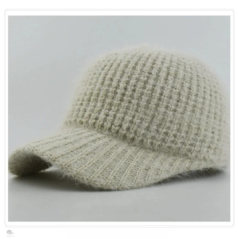 Women’s Plain-Coloured Knitted Baseball Cap – Versatile, Fashionable, Warm Woolly Hat for Autumn and Winter Outings