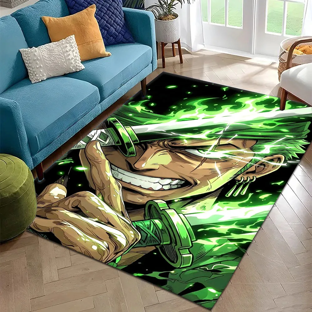3D Cute Game One P-Piece Zoro Cartoon Anime Carpet Rug for Living Room Art Decor Sofa Home Kids Game Area Rug Non-slip Floor Mat