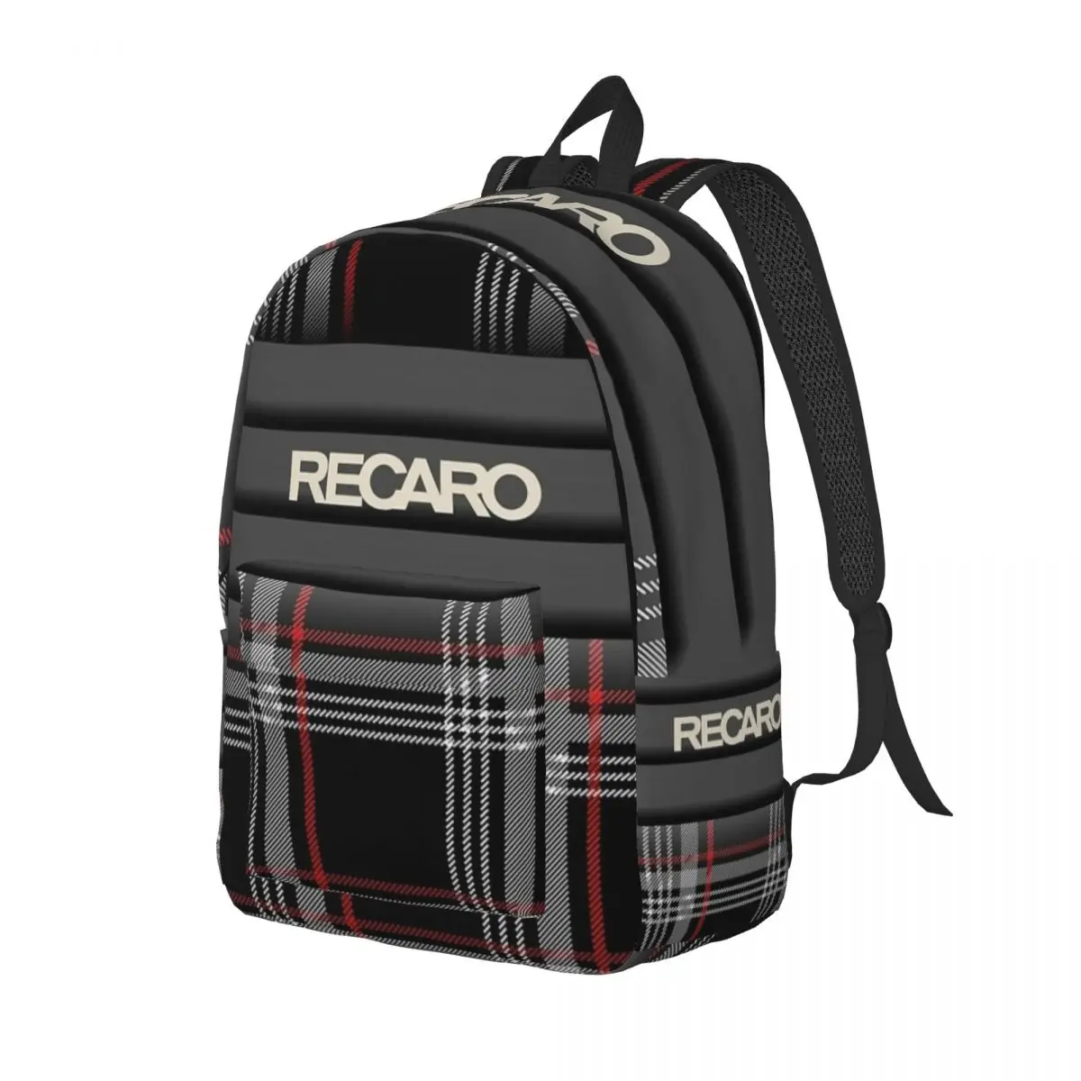 Recaros Black Tartan Scotch Irish Plaid for Teens Student School Bookbag Daypack Middle High College Gift