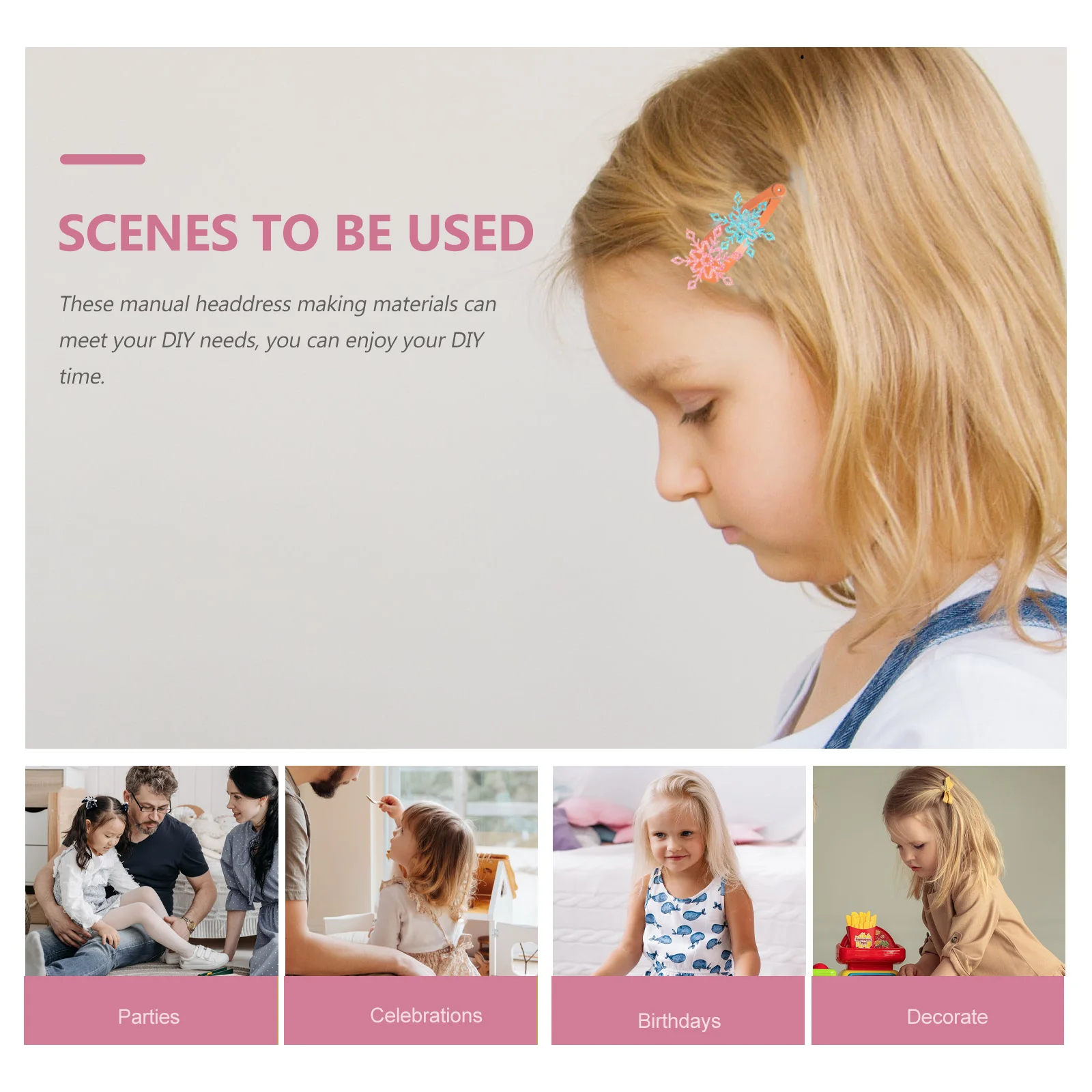 

50Pcs DIY Hairpin Materials Creative Snowflake Patch Mini Decorative Pieces for Clothing Accessories Hair Clips Cellphone Shell