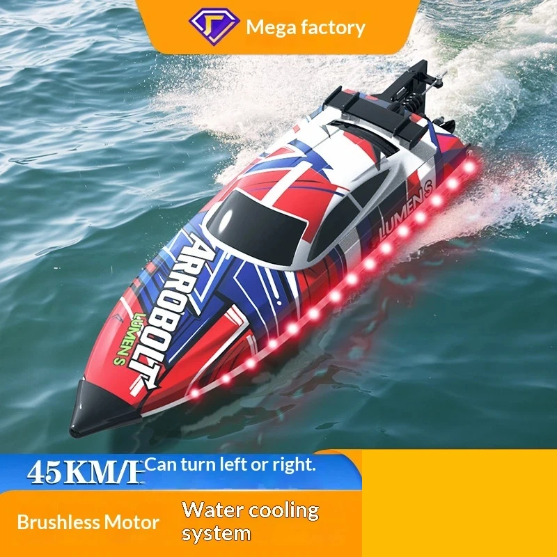 

Lumens Arrobolt Brushless RC Speed Boat 45 KM/H Electric Toy With Water Cooling System LED Lights For Lake Pond Sea Kids Adults